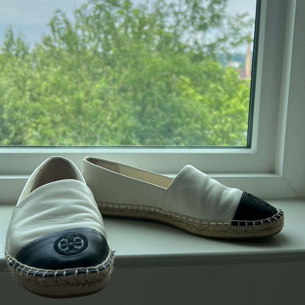 Tory Burch Leather Color Block Espadrilles Size 8